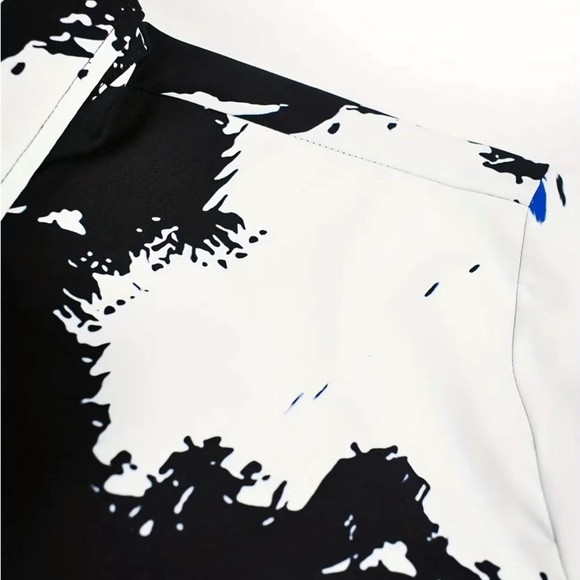 NWOT - Men’s Fashion Abstract Print Casual Short Sleeve Button Down Summer Shirt - Picture 5 of 7